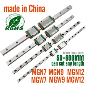 선형 가이드 1 개 및 캐리지 1 개, 3D 프린터 부품, MGN7C, MGN9C, MGN12H, MGN15C, 미니어처 선형 레일 슬라이드, MGN7H, MGN12C300, 350, 400mm, MGN9H