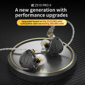 KZ ZS10 PRO X HIFI 베이스 메탈 하이브리드 인 이어 이어폰, 스포츠 소음 차단 헤드셋 이어 버드 KZ ZSN PRO AS16 PRO AS12 ZSX ZEX