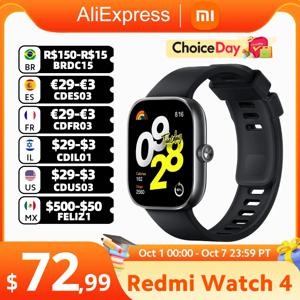 재고 글로벌 버전 Redmi Watch 4 스마트 워치, 초대형 1.97 인치 AMOLED 디스플레이, 배터리 수명 20 일, 지지대 5 시스템