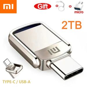 샤오미 2TB 메탈 U 디스크, 2 in 1 OTG 1024GB 64GB 플래시 드라이브, USB 3.1 512GB 1TB 펜 드라이브, 메모리 스틱 C타입 어댑터 선물, 신제품