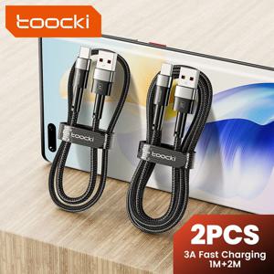 Toocki USB C 타입 케이블, 리얼미 샤오미 삼성용 고속 충전 와이어, USB C 충전기 데이터 코드, 아이패드, 삼성 포코용, 1m, 2m, 3A