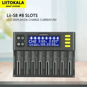 LiitoKala Lii-S8 Lii-S12 배터리 충전기, 18650 3.7V 리튬 이온 NiMH 1.2V 9V Li-FePO4 3.2V IMR 3.8V 26650 21700 26700 AA AAA