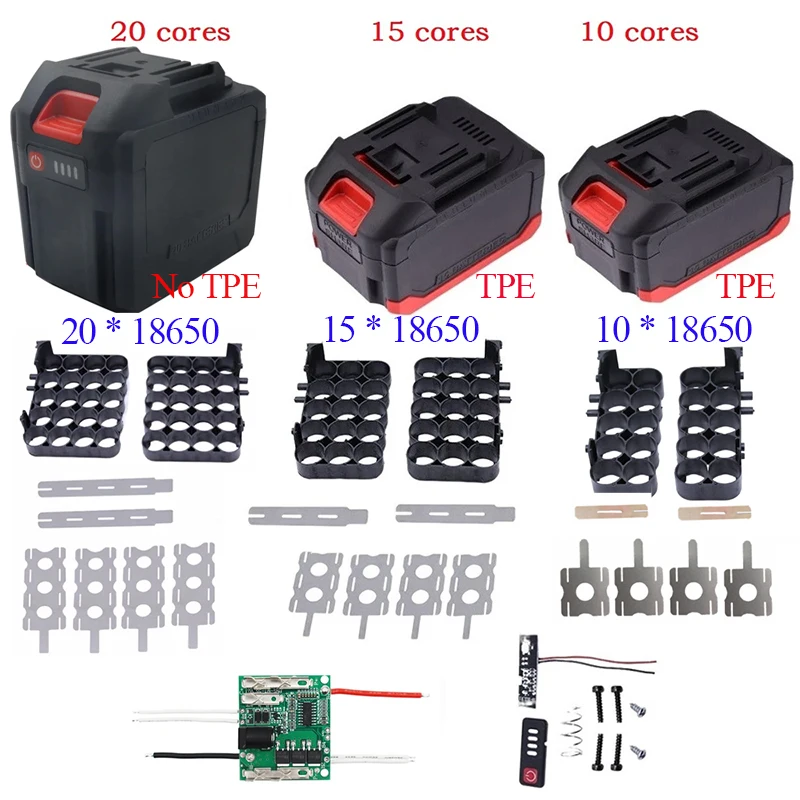 마키타 배터리 케이스용 쉘 PCB 충전 보드, 플라스틱 배터리 케이스 보관함, 전동 공구 액세서리, 10 코어, 15/20 코어