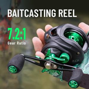 Fishmx Fishing Reel 7.2:1 기어비 최대 드래그 10kg 유채 민물 페스카를위한 알루미늄 스풀이 달린 Baitcasting Reel