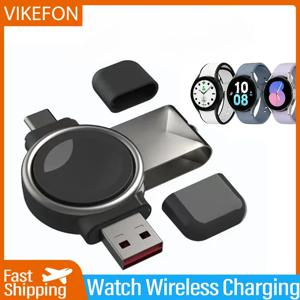 VIKEFON 마그네틱 무선 충전기, USB USB-C 고속 충전 독 스테이션, 삼성 갤럭시 워치 프로/5/4 액티브 2 1 애플 워치 8