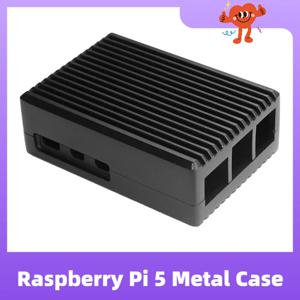 Raspberry Pi 5 용 금속 쉘 케이스, 알루미늄 합금 케이스, 지지대 냉각 선풍기