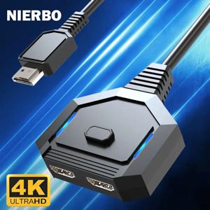 NIERBO HDMI 양방향 스위치, 통합 HDMI 수 케이블, 수동 HD 스플리터, PC Xbox PS5 4 3 Fire TV용, 4K @ 60HZ, 2 in 1 Out