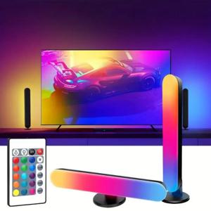 USB LED 라이트 바 RGB 색상 변경 TV 백라이트, 원격 심포니 분위기 조명 스트립, 음악 리듬 앰비언트 픽업 램프 장식