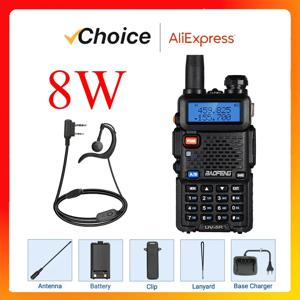 Baofeng 공식 매장 UV-5R 트라이 파워 워키토키, 고출력 듀얼 밴드 장거리 휴대용 핸드헬드 UV 5R 라디오, 8W, 5W