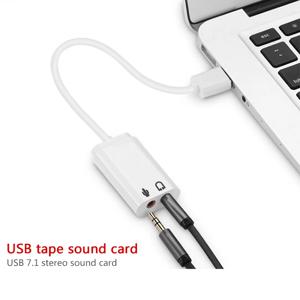 USB 사운드 카드 가상 7.1 3D 외장 USB 오디오 어댑터, USB-잭 3.5mm 이어폰 마이크 스피커, 노트북 PC용