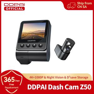 DDPAI 대시 캠 Z50 전면 및 후면 4K 캠, 4K 내장 와이파이 GPS ADAS 듀얼 대시 카메라, 자동차 DVR 지지대 후면 캠