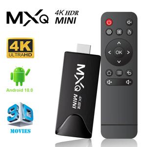 MXQMini TV 스틱 안드로이드 10 쿼드 코어 4K HD 플레이 스토어 2.4G 와이파이 스마트 TV 박스, 안드로이드 H.265 미디어 플레이어 셋톱 박스