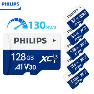 PHILIPS 메모리 카드, 마이크로 TF 미니 SD 카드, 전화 및 컴퓨터용, 4K 풀 HD, 512GB, 256GB, 128GB, 64GB, 32GB, U3 V30