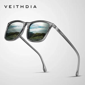 VEITHDIA 남녀공용 레트로 선글라스, TR90 편광 선글라스, UV400 렌즈, 빈티지 안경, 7521