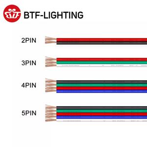 10m 2pin 3pin 4pin 5pin 전선, 22AWG 20AWG 18AWG WS2812B WS2813 5050 RGBW 유연한 LED 케이블 커넥터 연장 와이어