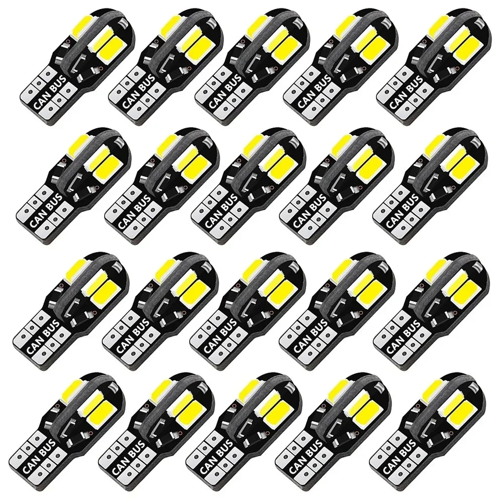 LED 전구 Canbus 5730 8SMD 12V 6000K 194 168, LED 지도 돔 조명, 주차등, 자동 신호 램프, W5W T10, 10, 20 개