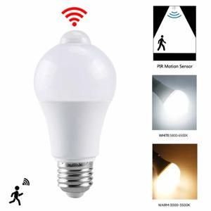 PIR 모션 센서 LED 전구, 모션 센서 포함, 스마트 전구, 모션 활성화, ON/OFF, 홈 조명 램프, 85-265V, 12W