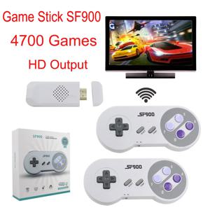 2.4G 무선 게임 콘솔, SNES NES HDMI 호환 게임 스틱 내장, SFC 드라이브 SF900 용 4700 + 레트로 게임