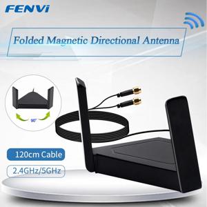 FENVI 안테나 케이블 듀얼 밴드 2.4G/5GHz PCI-E 데스크탑 WiFi 어댑터 RP SMA AX210 라우터 용 외부 회전 자석 안테나