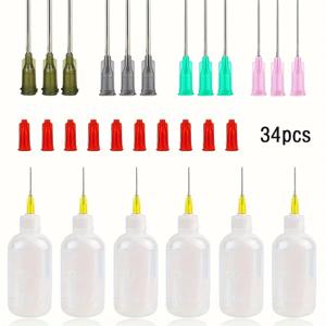 알코올 보드용 바늘이 달린 산업용 디스펜싱 병, 플럭스 병, 페인트 팁, 작은 오일 병 세트, 30ml