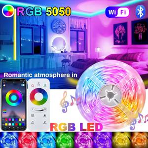 RGB LED 스트립 조명, 1-30M USB 5050 IR 리모컨 색상 변경 유연한 램프 테이프, TV 백라이트 홈 파티 장식