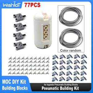 MOC 공압 부품 기술 호스 공기 펌프 탱크 푸시로드 퍼터 스위치 피스톤, 레고드 42043 9641 47225 61904 포함, 77 개