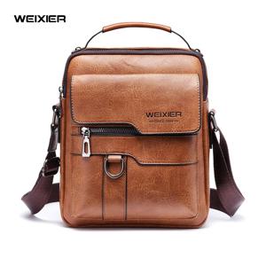 WEIXIER 남자 Crossbody 가방 어깨 가방 빈티지 남자 핸드백 대용량 PU 가죽 가방 메신저 가방 토트 백