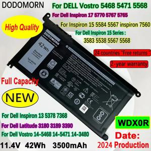 DODOMORN WDX0R 노트북 배터리, DELL Vostro 5468 5471 5568 Inspiron 17 5770 5767 5765 15 5584 5567 7560 3583 5538 5567 WDXOR