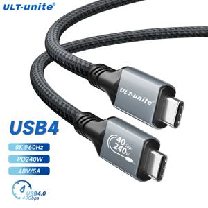 240W 케이블 USB4 유형 C 고속 충전 코드 40Gbps 데이터 전송 8K60Hz Thunderbolt 3/4 iPhone 15 Pro Huawei Xiaomi SSD 보조베터리