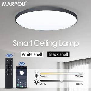 MARPOU 스마트 천장 LED 램프, 침실 천장 조명, 원격 제어, 조도 조절 LED 조명, 방 거실