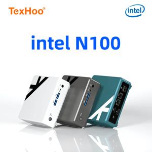 TexHoo 데스크톱 컴퓨터 미니 PC 작업, 알더 레이크 N100 윈도우 11, 인텔 12 번째 DDR4 RAM NVME ROM, 와이파이 5 BT4.0