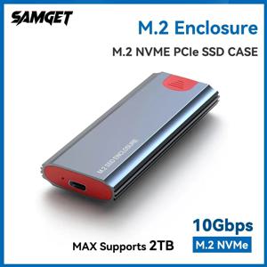 SAMGET M2 NVMe SSD 케이스, 10Gbps SSD 박스, M.2 NVME SSD to USB 3.1 인클로저, 타입 A to 타입 C 케이블, OTG 포함