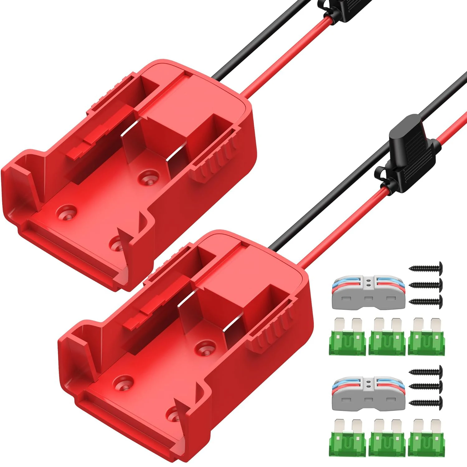 DaierTek 파워 휠 배터리 어댑터, 밀워키 M18 배터리 어댑터 컨버터, 18V 배터리 어댑터 키트, 12 AWG 와이어, 2 개