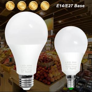 거실용 LED 전구 E27 램프 E14 조명, 에너지 절약 240V 봄빌라, 샹들리에, 220V, 3W, 6W, 9W, 12W, 15W, 18W, 20W