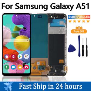 삼성 갤럭시 A51 용 슈퍼 AMOLED LCD 디스플레이, 터치 스크린 디지타이저 어셈블리 교체, A515, A515FN, DS, A515F, 6.5 인치