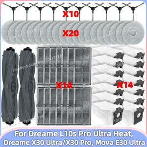 Dreame L10s Pro Ultra Heat / Dreame L10s Pro Ultra RLL82CE, Dreame X30 Ultra, Mova E30 Ultra 호환 진공 청소기 부품 메인 롤러 사이드 브러시 필터 걸레 천 먼지 봉투 액세서리