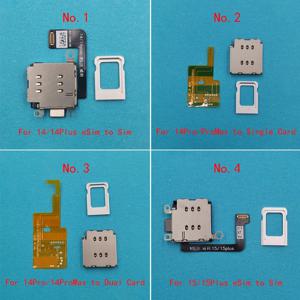 Wylie Esim 듀얼 심 카드로 변환 플렉스 카드, 아이폰 15, 15 플러스, 14 프로 맥스, 플러스, 14 프로용, 단일 카드 리더 슬롯 트레이