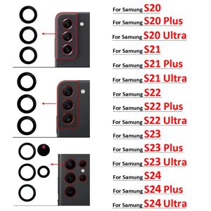 후면 카메라 유리 렌즈, 삼성 S20, S21, S22, S23, S24 플러스, 울트라 FE 5G 용, 접착 스티커 포함, 신제품
