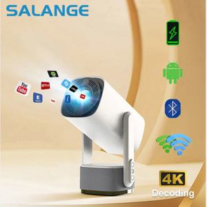 Salange 4K 프로젝터 K2 스마트 Android11 ​​내장 배터리 블루투스 스피커 WIFI 자동 초점 키스톤 수정 프리 스타일 삼성 iPhone 안드로이드 전화 야외 영화 프로젝터