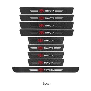 자동차 로고 문짝 탄소 섬유 씰 보호대 스티커, 도요타 야리스 코롤라 아우리스 라브 4 랜드 크루저 바이오스 LEVIN 캠리 프라도 C-HR