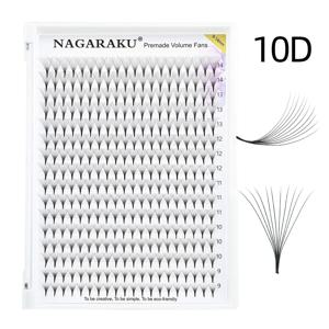 NAGARAKU 날카롭고 좁은 스템 사전 제작 팬 속눈썹 연장 5D 6D 10D 얇고 뾰족한 베이스 러시아 팬 준비 러시아 볼륨