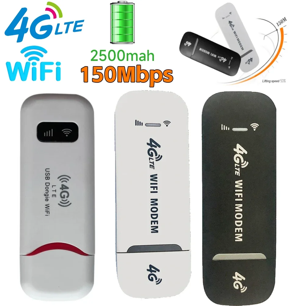 4G LTE 무선 USB 동글 모바일 광대역 모뎀 스틱, SIM 카드 무선 라우터, 홈 오피스용 USB 150Mbps 모뎀 스틱, 150Mbps