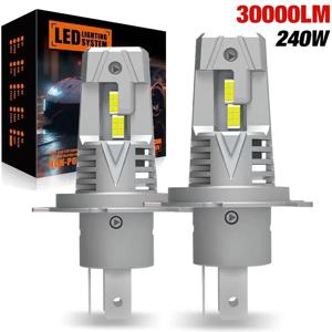 LED 헤드라이트 전구 Canbus H7 LED 3570 CSP 하이 로우 빔 자동차 조명, 터보 LED 다이오드 램프, 자동 12V 6500K, 30000LM H4