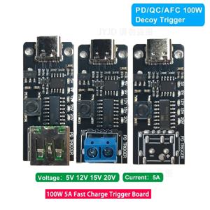 USB-C 고속 충전 트리거 보드 모듈 PD/QC 디코이 보드, USB C타입 PD 2.0, 3.0 전원 공급 부스트, 100W, 5A