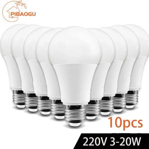 Lampada Bombilla LED 전구 램프, 거실 홈 루미에어 AP 220V, AC220V, E27, E14, 3W, 6W, 9W, 12W, 15W, 18W, 20W, 10 개