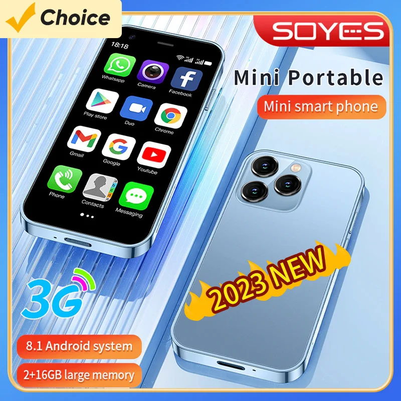 2023 SOYES XS15 Mi 스마트폰, 안드로이드 8.1, 3.0 인치, 듀얼 SIM 대기, 3G 휴대폰, 와이파이, GPS 플레이 스토어, 2GB, 16GB