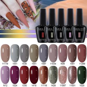 NAILCO Vernis 반영구 UV LED 바니시 젤 네일 광택제, 네일 아트 젤 매니큐어 탑베이스 바니시 하이브리드 디자인, 138 가지 색상