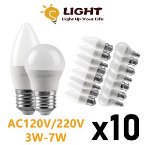 에너지 효율적인 LED 골프 전구 램프, 홈 데코레이션, G45, C37, E14, E27, 3W-7W, AC230V, AC110V, 3000K, 4000K, 6000K, 10 개