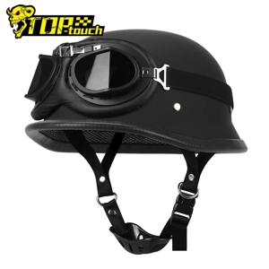 오토바이 하프 헬멧 독일 가죽 빈티지 헬멧, Casco Moto 오토바이 오픈 페이스 헬멧, 바이커 파일럿 DOT 인증 S-XXL