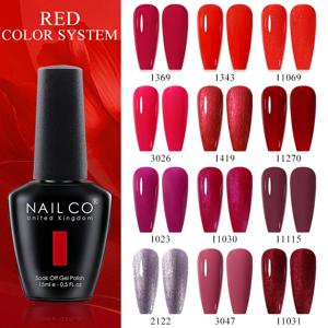 NAILCO 레드 젤 네일 광택제, 반영구 소크 오프 UV 젤 바니시, 네일 아트 매니큐어, 홈 살롱용 매트 탑 코트, 와인 퍼플